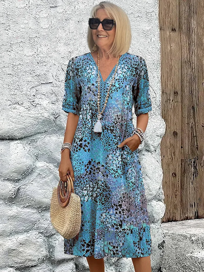 Flair - Weiches Damenkleid Mit V Ausschnitt