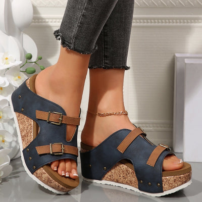 Flair - Sommer-Sandalen mit Keilabsatz und Schnalle