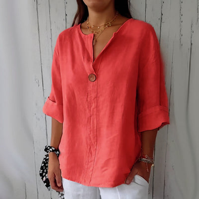 Flair - Lässiges Damen-T-Shirt mit V-Ausschnitt