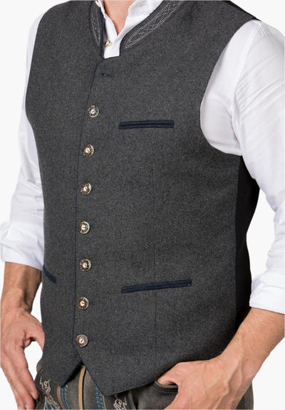 Flair - Herren Trachtenweste mit Traditionellem Design und Eleganten Knöpfen | Oktoberfest