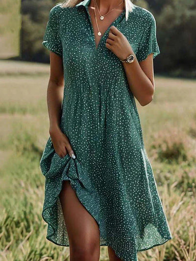 Flair - Kurzärmliges Hemdblusenkleid Für Damen