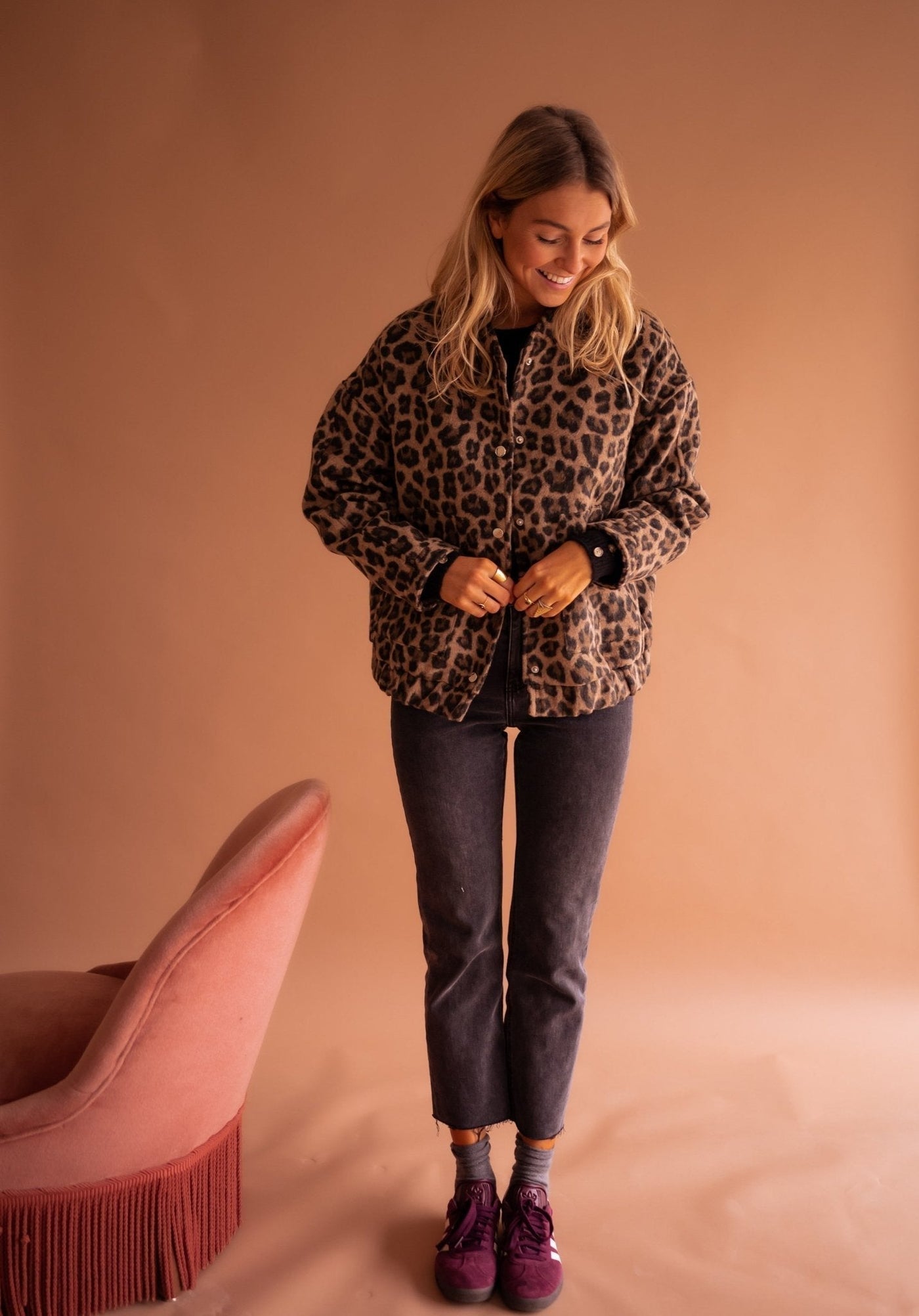 Flair - Damen Bomberjacke mit Leopardenmuster | Übergangsjacke