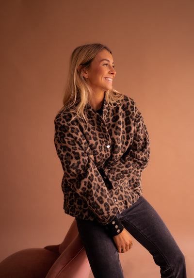 Flair - Damen Bomberjacke mit Leopardenmuster | Übergangsjacke