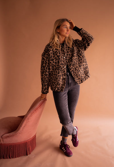 Flair - Damen Bomberjacke mit Leopardenmuster | Übergangsjacke