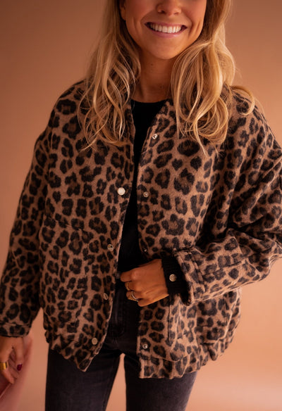 Flair - Damen Bomberjacke mit Leopardenmuster | Übergangsjacke