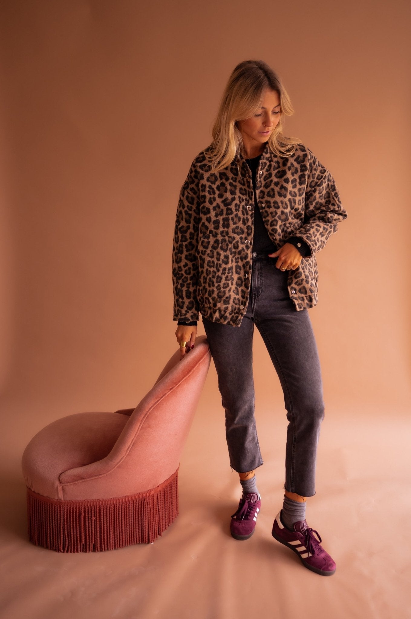 Flair - Damen Bomberjacke mit Leopardenmuster | Übergangsjacke