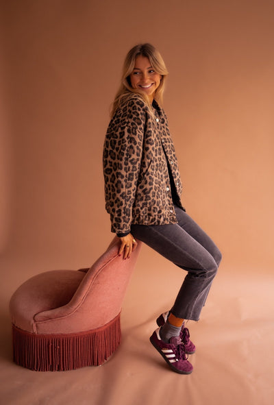 Flair - Damen Bomberjacke mit Leopardenmuster | Übergangsjacke