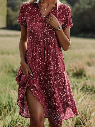 Flair - Kurzärmliges Hemdblusenkleid Für Damen