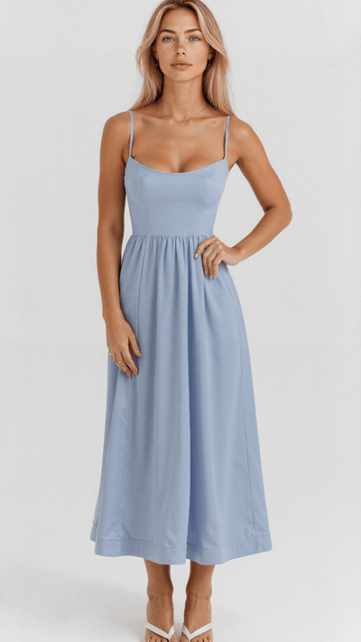 Flair - Fließendes Schulterfreies Midikleid