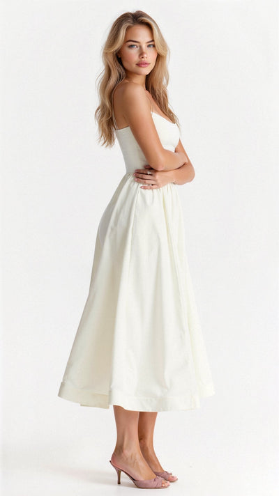 Flair - Fließendes Schulterfreies Midikleid