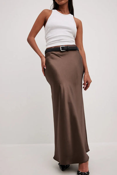 Flair - Hochtaillierter Satin-Rock