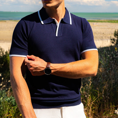 Flair - Poloshirt mit V-Ausschnitt
