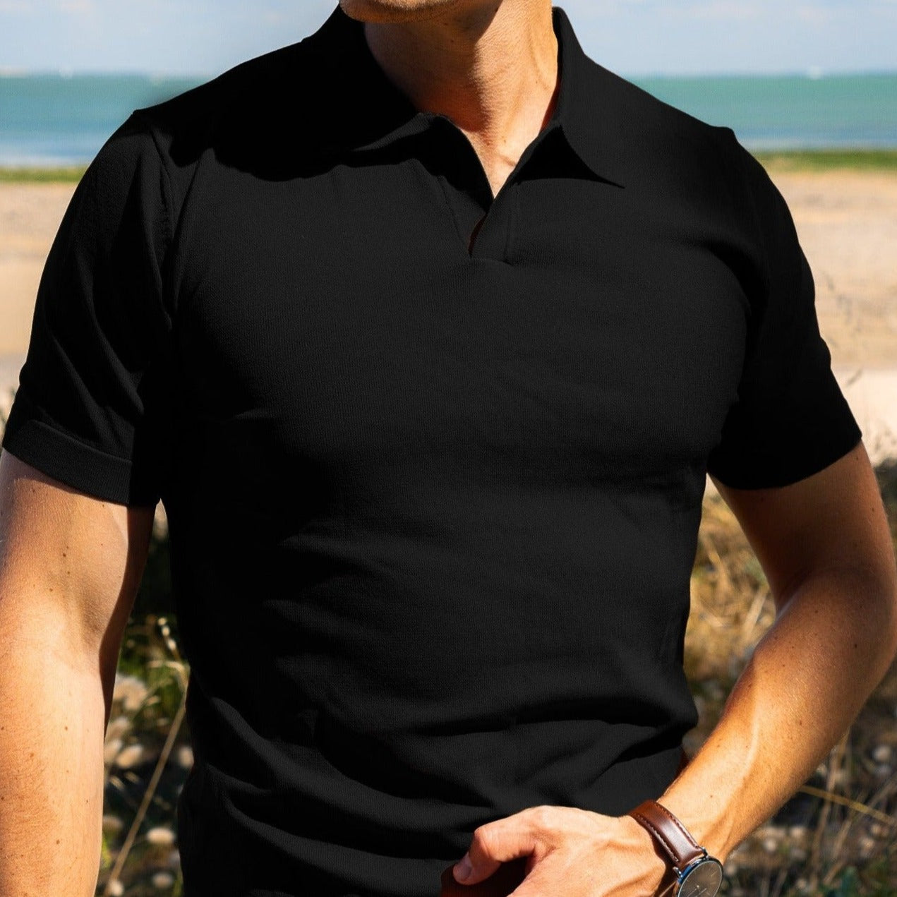 Flair - Poloshirt mit V-Ausschnitt