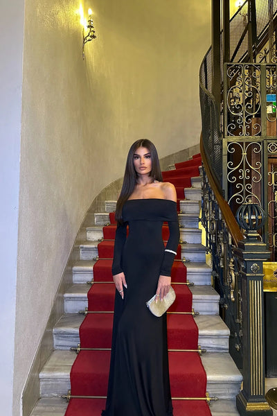 Flair - Schwarzes Langarm-Kleid