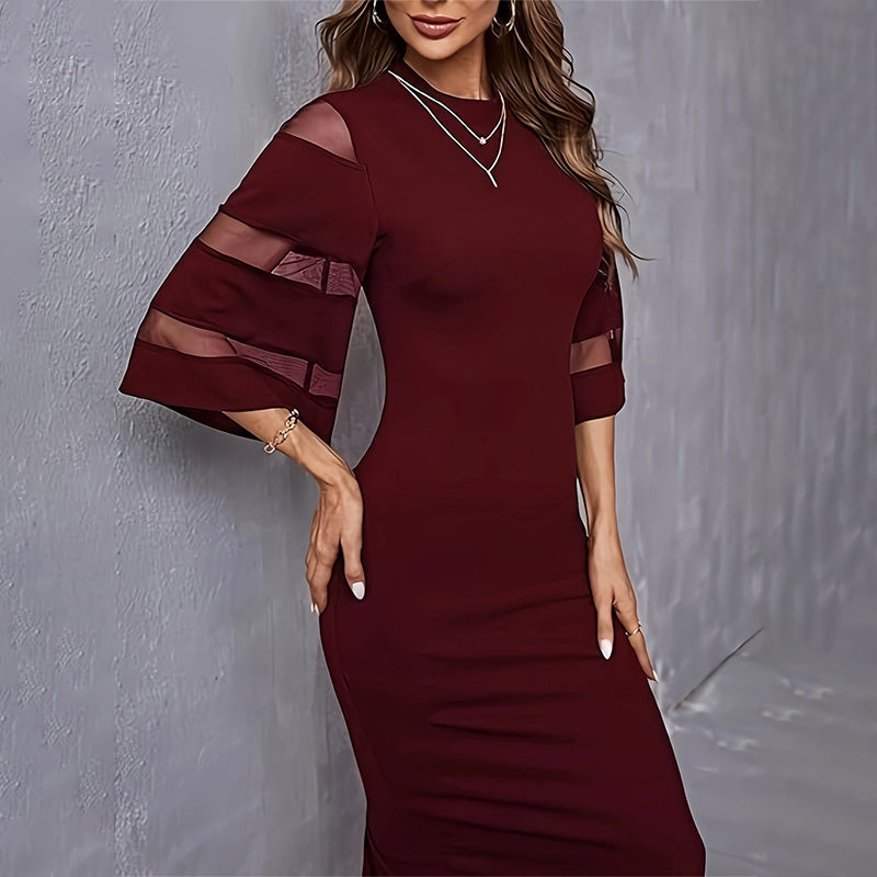 Flair - Midikleid mit transparenten Ärmeln