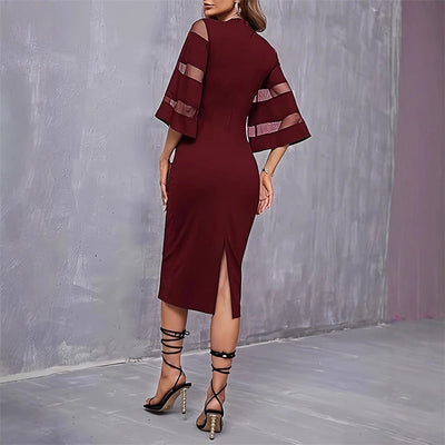 Flair - Midikleid mit transparenten Ärmeln