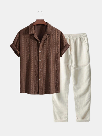 Flair - Set aus strukturiertem, durchbrochenem Hemd und Hose