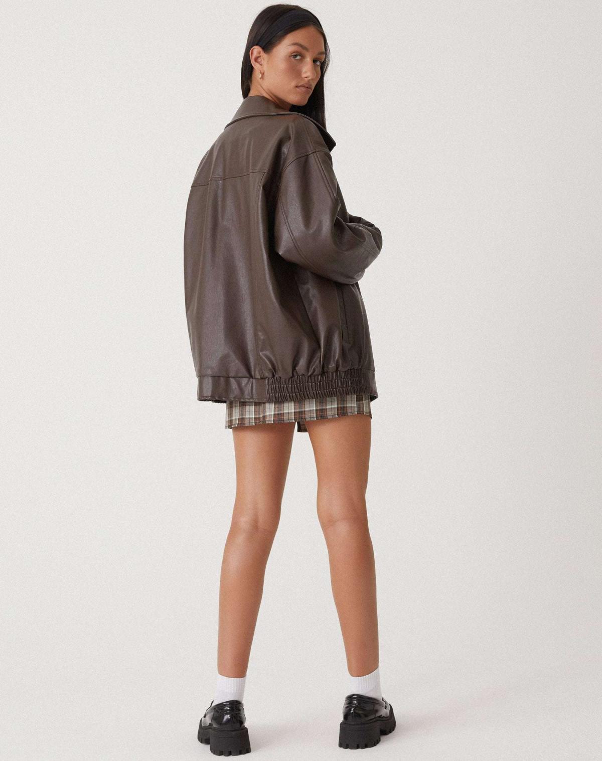 Flair - Damen Übergroß PU-Lederjacke | Herbst