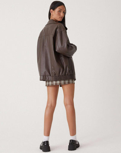 Flair - Damen Übergroß PU-Lederjacke | Herbst